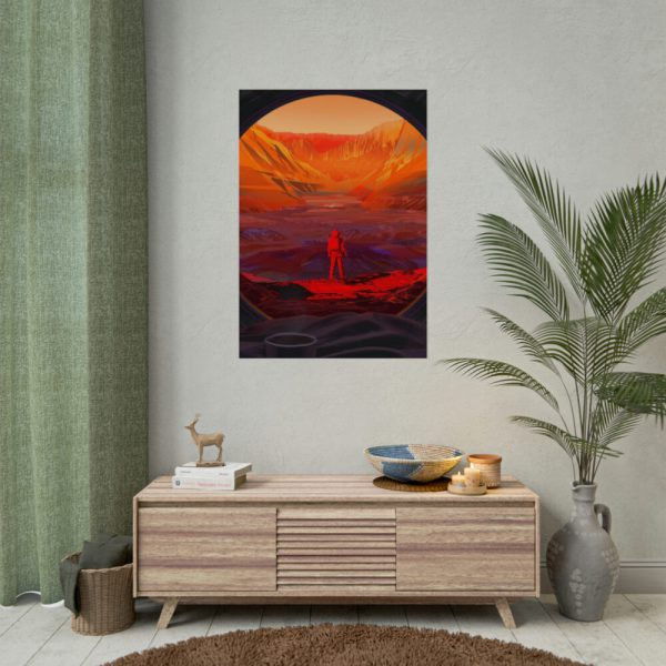 92410-103.jpg NASA Astronaut Stands on Mars Poster