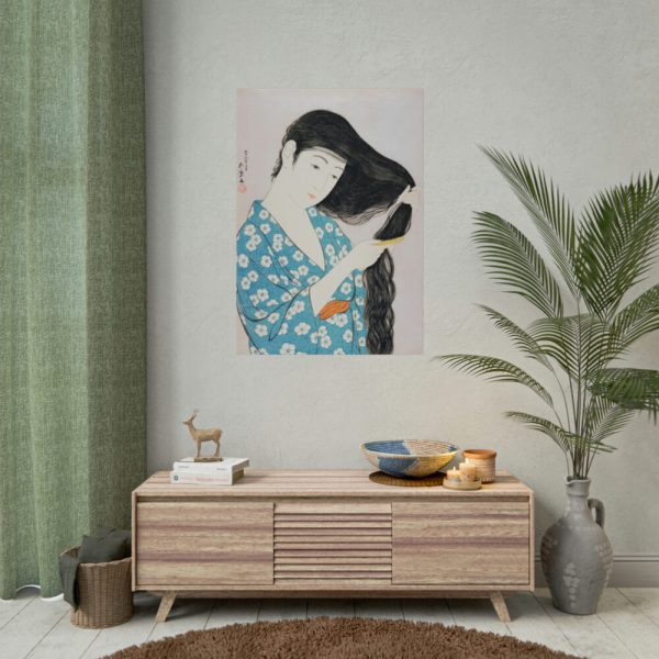 92410-153.jpg Woman Combing Her Hair Poster