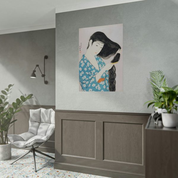 92410-154.jpg Woman Combing Her Hair Poster