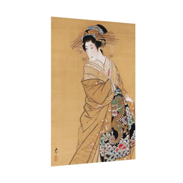 92410-177.jpg Japanese Woman with Dragon obi by Mihata Jōryū Poster