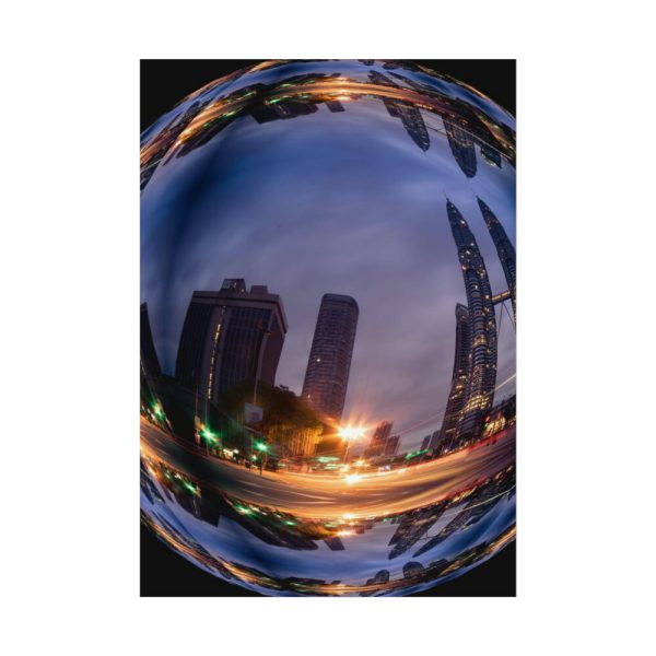 92410-75.jpg Photo Effect City Skyscrapers Lighting Ball Poster