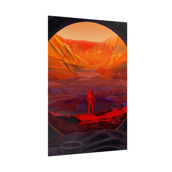 92411-102.jpg NASA Astronaut Stands on Mars Poster