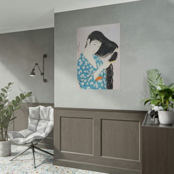 92411-154.jpg Woman Combing Her Hair Poster