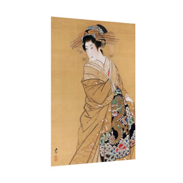 92411-177.jpg Japanese Woman with Dragon obi by Mihata Jōryū Poster
