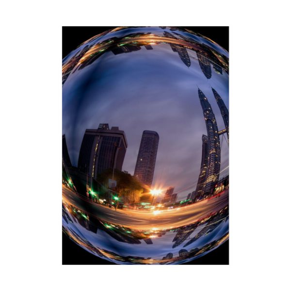 92411-75.jpg Photo Effect City Skyscrapers Lighting Ball Poster