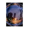92411-76.jpg Photo Effect City Skyscrapers Lighting Ball Poster