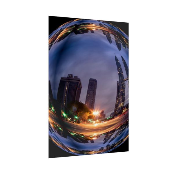 92411-77.jpg Photo Effect City Skyscrapers Lighting Ball Poster