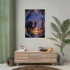 92411-78.jpg Photo Effect City Skyscrapers Lighting Ball Poster