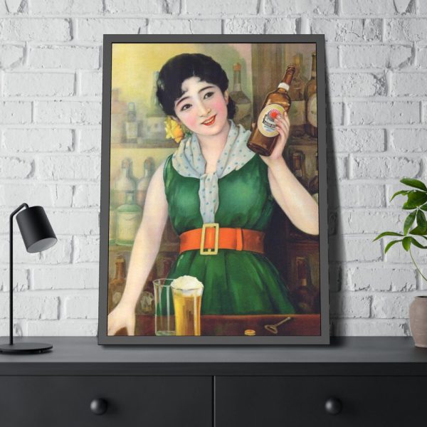 93830-119.jpg Asahi Beer Woman Framed Poster