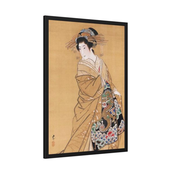 93830-141.jpg Japanese Woman with Dragon obi by Mihata Jōryū Framed Poster