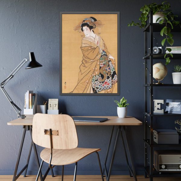 93830-142.jpg Japanese Woman with Dragon obi by Mihata Jōryū Framed Poster