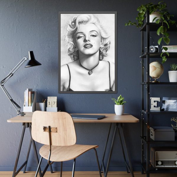 93830-54.jpg Marilyn Monroe Picture Drawing Framed Poster