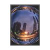 93830-60.jpg Photo Effect City Skyscrapers Lighting Ball Framed Poster