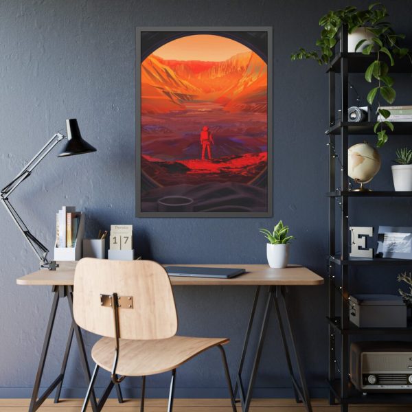 93830-82.jpg NASA Astronaut Stands on Mars Framed Poster