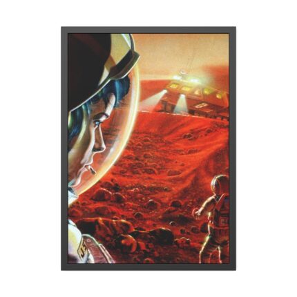 Astronauts Walking on Mars Framed Poster