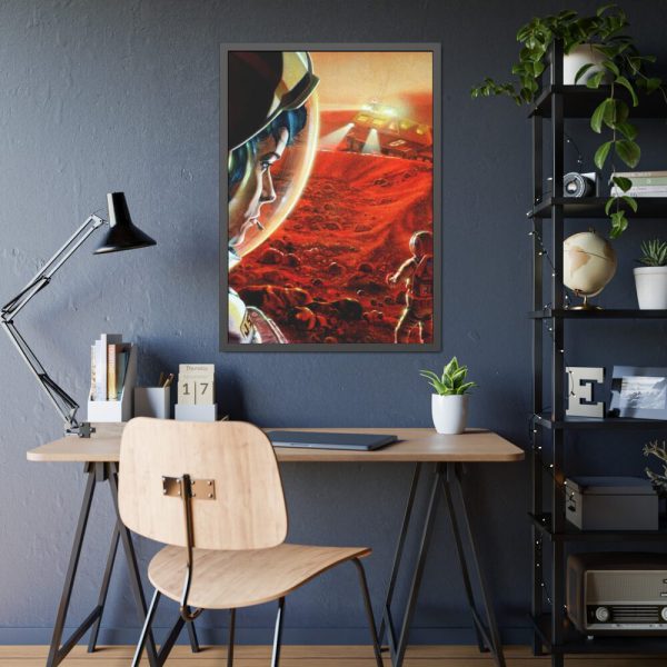 Astronauts Walking on Mars Framed Poster