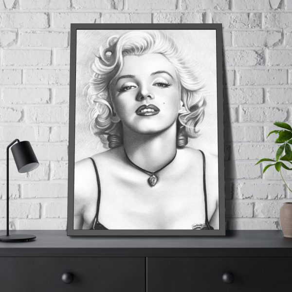93831-55.jpg Marilyn Monroe Picture Drawing Framed Poster