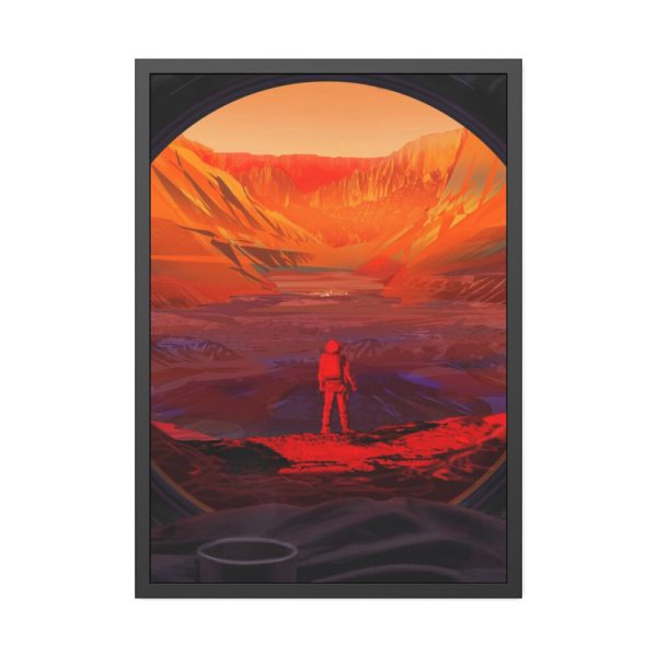 93831-80.jpg NASA Astronaut Stands on Mars Framed Poster
