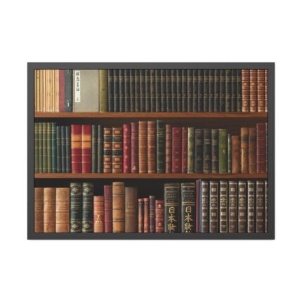 Antique Books in a Library Framed Poster