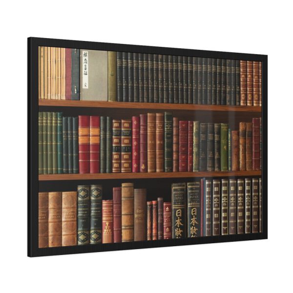 93854-105.jpg Antique Books in a Library Framed Poster
