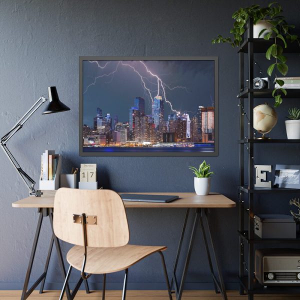 93854-110.jpg New York City Lightning Storm Framed Poster