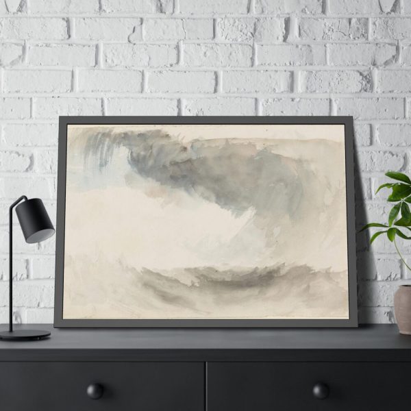 93854-175.jpg Clouds, Rain and Waves With Washes of Grey and Blue Framed Poster