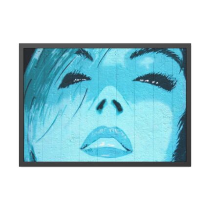 Blue Womans Face Framed Poster