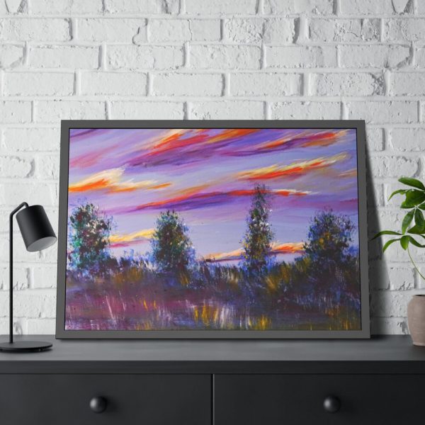 93854-235.jpg Artistically Landscape of Sunset and Clouds Framed Poster