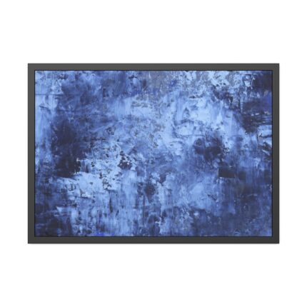 Blue Stripes With Blurred Texture Framed Poster