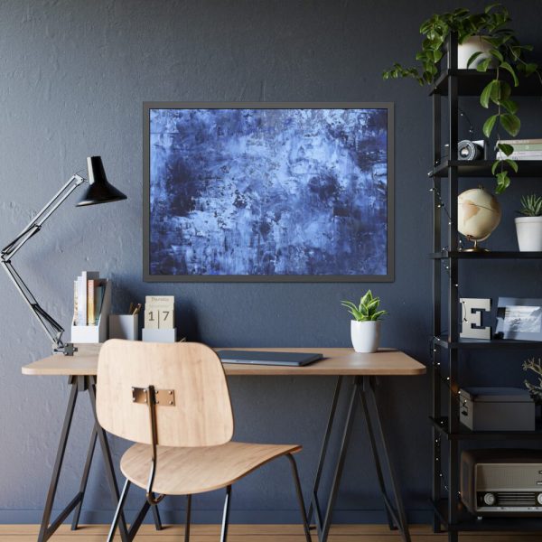 93854-238.jpg Blue Stripes With Blurred Texture Framed Poster