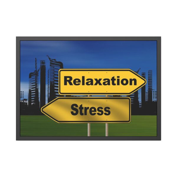 93854-24.jpg Relaxation vs Stress City Framed Poster