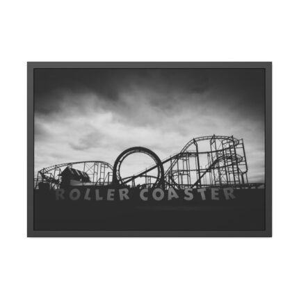 Amusement Park in Black and White Framed Poster