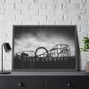 93854-267.jpg Amusement Park in Black and White Framed Poster