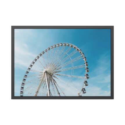 Large Ferris Wheel Against a Blue Sky Framed Poster