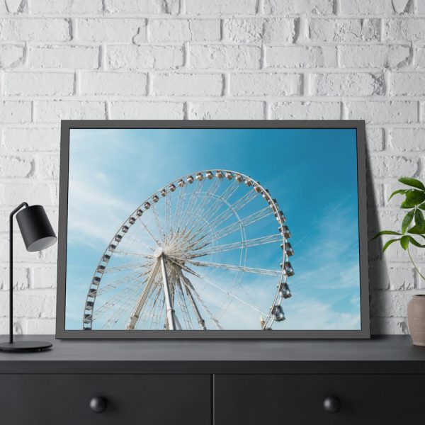 93854-279.jpg Large Ferris Wheel Against a Blue Sky Framed Poster