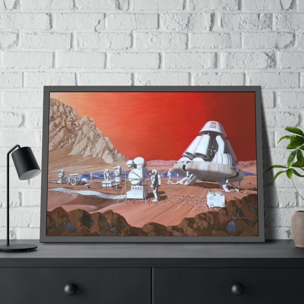 93854-307.jpg Mars Mission Illustrated by Les Bossinas Framed Poster