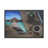 93854-32.jpg Office Work vs Sea and Beach Framed Poster