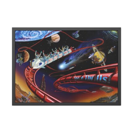 Roller Coaster in Space Framed Poster