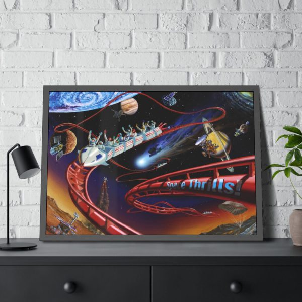 93854-323.jpg Roller Coaster in Space Framed Poster