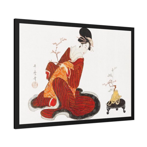 93854-389.jpg Japanese Woman Making a Flower Arrangement Framed Poster