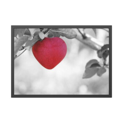 Red Apple in the Black and White Framed Poster