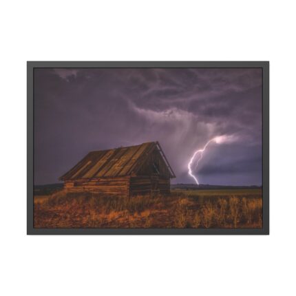 Barn Lightning Bolt Storm Framed Poster