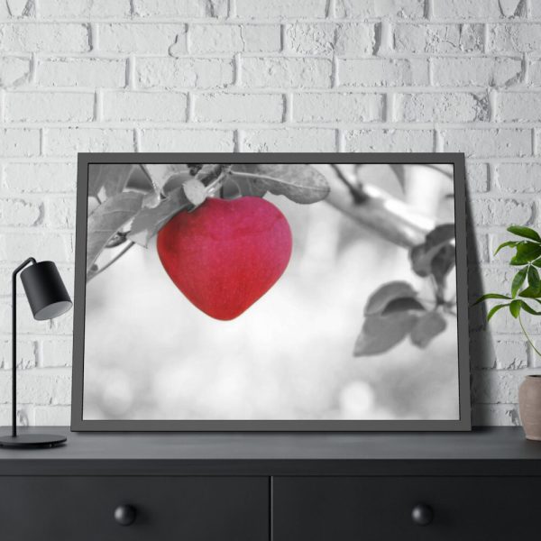 93854-431.jpg Red Apple in the Black and White Framed Poster