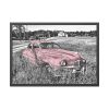 Pink Oldtimer Car Framed Poster