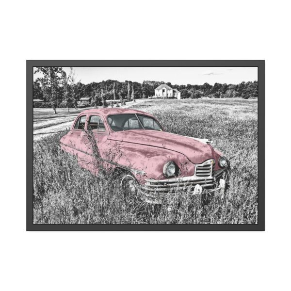 Pink Oldtimer Car Framed Poster