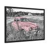 Pink Oldtimer Car Framed Poster