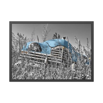 Blue Oldtimer Car Framed Poster