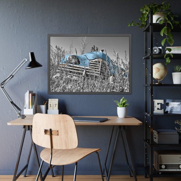 93854-470.jpg Blue Oldtimer Car Framed Poster