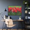 93854-518.jpg Vibrant Red Tulips Bloom in a Field Framed Poster