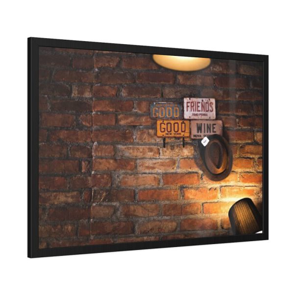 93854-557.jpg Brick Wall with Plate Framed Poster